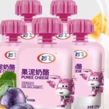 妙飞果泥奶酪0添加0防腐剂0香精西梅苹果味100g*5袋*3件