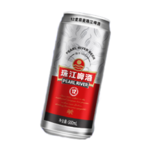 plus会员，珠江啤酒（PEARL RIVER）12度 珠江原麦啤酒 500mL 12罐 整箱装