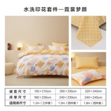 百丽丝 家纺四件套清新INS风网红四件套被套床单床上用品 霓裳梦颜 1.8床