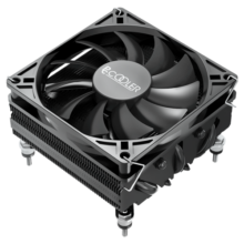 超频三(PCCOOLER) 降龙V53B 黑色 CPU散热器（53mm/ITX下压式/9cm薄扇/5热管/回流焊工艺）