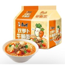 康师傅 方便面 经典双萝卜牛腩面五连包104g*5 泡面