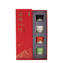 PLUS会员：京东京造 手绘功夫茶杯套装 锦绣山河四杯