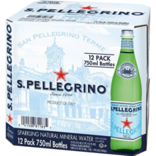 圣培露（S.Pellegrino） 意大利原装进口含气天然矿泉水 玻璃瓶装 750mlx12瓶