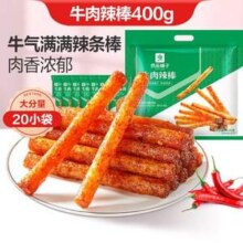 良品铺子 牛肉辣棒400g 共22小包