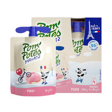 88VIP会员：POM'POTES 法优乐 PomPotes儿童常温酸奶桃子味85g*4袋非果泥法国原装进口