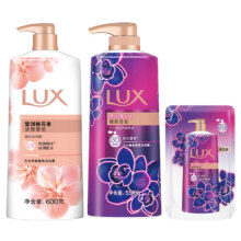 PLUS会员:力士（LUX）沐浴露套装 莹润桃花香600g+霓光墨兰香550g+赠200g