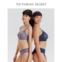 维多利亚的秘密（Victoria's Secret）维密 Q弹软支撑果冻条小雏菊老花蕾丝返定杯薄杯无钢圈背心文胸 96B7香芋紫小雏菊 11210808 XS