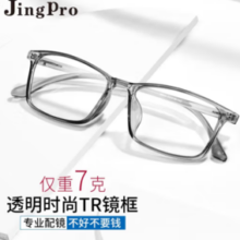 JingPro 镜邦 winsee 万新 JingPro 镜邦 近视眼镜超轻半框可配度数 6653透明灰 配万新1.60非球面树脂镜片