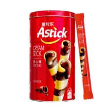 爱时乐（Astick） 巧克力味夹心棒(注心饼干）330g罐装 威化出游囤货(包装随机发）