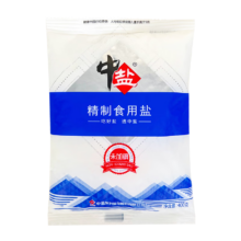 京东百亿补贴：中盐 不加碘精制食用盐 400g*6袋装