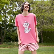 Ubras 莫代尔短袖短裤家居服套装卡通舒适女款睡衣夏季