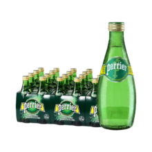 PLUS会员：Perrier巴黎水（Perrier）法国原装进口气泡水原味天然矿泉水 330ml*24瓶*2件