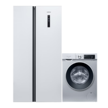 618预售、PLUS会员：SIEMENS 西门子 冰洗套装 502L超薄嵌入对开门冰箱+10kg除渍洗KA50NE20TI+WG52A108AW