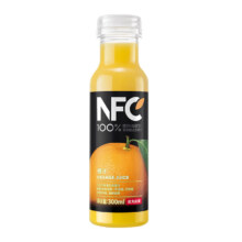 PLUS会员:农夫山泉 NFC果汁饮料（冷藏型）100%鲜果压榨橙汁 300ml*4瓶