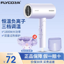 FLYCO 飞科 电吹风家用便携吹风筒宿舍用大功率风筒冷热风三档吹风机 FH6277紫色+酷洛米发带 组合