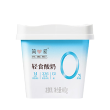 PLUS会员：简爱  轻食酸奶0%蔗糖 400g*1桶*8件