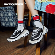 斯凯奇黑白金Skechers经典熊猫鞋女款厚底增高老爹鞋校园复古休闲鞋