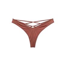 VICTORIA'S SECRET 性感舒适交叉绑带低腰女士丁字裤内裤女 33F3棕色 11238436 XS