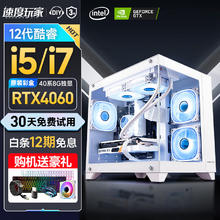 速度玩家 海景房13代酷睿i7/RTX4060独显办公游戏家用设计师组装吃鸡台式机电脑主机水冷
