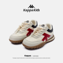 Kappa Kids卡帕儿童鞋男童春季新款潮流百搭休闲透气轻便运动鞋女童亲子鞋 006绿/兰|皮面鞋|四季款 37码 适合脚长22.0-22.5cm