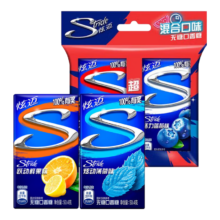 炫迈（Stride）无糖口香糖28片*4盒装 草莓西瓜多口味组合50.4g 【4盒】双盒西瓜蓝莓+薄荷鲜果