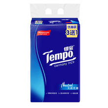 Tempo 得宝 抽纸 4层90抽*4包 天然无香 餐巾面巾纸 湿水不易破 T2275