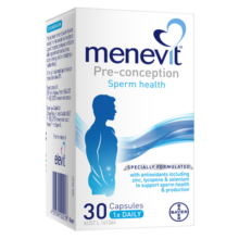 爱乐维/menevit男士备孕复合维生素胶囊30粒 叶酸 补锌硒宝 番茄红素 大蒜油 增强活力 拜耳澳洲市场版