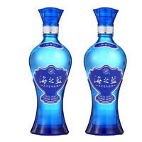 YANGHE 洋河 海之蓝42度480ml*2瓶绵柔口感浓香型白酒酒类酒水