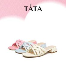 Tata 他她 女士羊皮编织低跟凉拖鞋 UAX01BT3