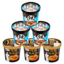 PLUS会员:豫道食品 黑金酸辣粉126g*3桶+重庆小面126g*3桶