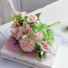 CURB 北欧室内客厅仿真假花玫瑰绣球陶瓷摆件餐桌茶几装饰塑料干花