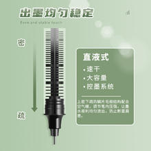 deli 得力 直液式走珠笔可替换笔芯速干黑色中性笔学生考试专用签字笔蓝色圆珠笔红笔大容量办公用碳素刷题笔