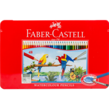 【全网低价】辉柏嘉（Faber-castell）水溶性彩铅笔彩色铅笔48色手绘涂色专业美术生绘画笔套装115949红铁盒装