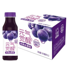 京东会员：统一 元气觉醒 100% 葡萄汁 300ml 12瓶整箱 *3件
