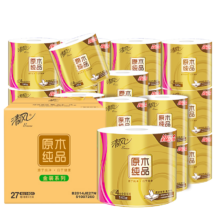 plus会员:清风卷纸 原木金装 卷筒纸 4层140g/卷27卷＊3件