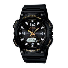 卡西欧（CASIO）大众指针 太阳能防水数字双显夜光运动休闲男表 AQ-S810W-1BVDF