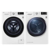 LG 乐金 洗烘套装10.5kg蒸汽除菌洗衣机+10kg双转子变频 FLW10G4W+RH10V9AV4W