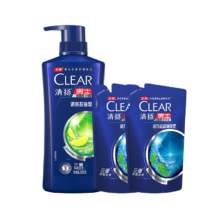 京东百亿补贴，plus会员，清扬（CLEAR）洗发水男士专用清爽控油500克+赠200克*2袋