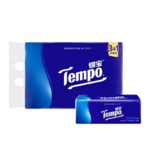 得宝（TEMPO）抽纸 经典天然无香 4层加厚 90抽12包*3件