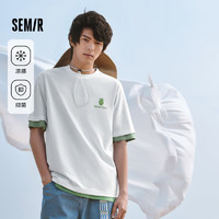 Semir 森马 短袖T恤男夏季男女同款休闲风上衣t恤百搭简约款 J款-漂白10007 165/84A/S