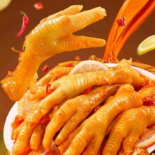 狮星人 柠檬酸辣脱骨鸡爪去骨网红鸡爪休闲零食即食 蒜香微辣 500g