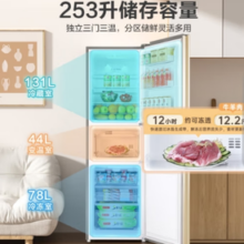 Ronshen 容声 BCD-253WD16NPA 风冷三门冰箱 253L 璀璨金