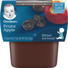嘉宝（Gerber）婴幼儿辅食果泥 苹果西梅泥 二段(6个月以上)113g*2/组 原装进口
