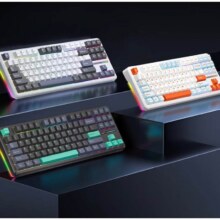 plus：狼蛛（AULA）F87客制化机械键盘全键热插拔gasket结构三模无线蓝牙