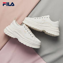 FILA 斐乐 ILA 斐乐 官方LAVA女鞋厚底帆布鞋休闲鞋增高小白鞋运动鞋黑色鞋子