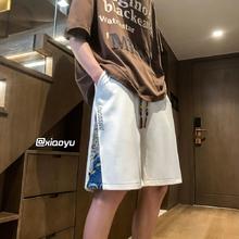 式短裤男潮牌夏季新款薄款设计感小众宽松大码运动休闲五分裤子