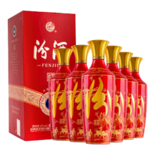 PLUS会员：汾酒 红花大师版 红花 清香型 白酒 53度500ml*6 整箱装