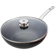 ZWILLING 双立人 炒锅不粘锅炒菜锅平底煎锅烹饪锅少油烟电磁炉燃气通用 炒锅(含锅盖)+大号硅胶铲 30cm
