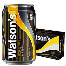 88VIP会员：watsons 屈臣氏 苏打水原味330ml*24罐装0糖0卡调酒气泡水黑罐无糖饮料整箱 1件装