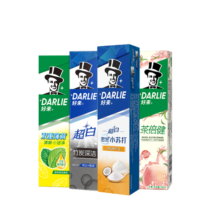 好来（DARLIE）原黑人 超白双重薄荷茶倍健牙膏 715g 囤货组合套装 清新口气